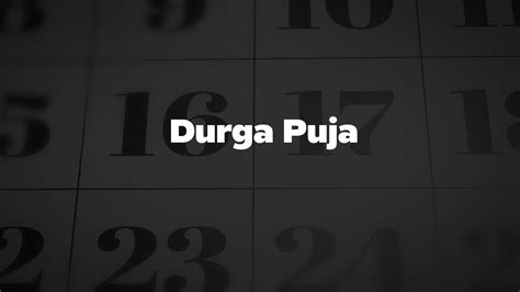 Durga Puja - List of National Days