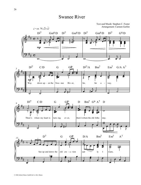 Swanee River by Stephen Foster Sheet Music for Piano Solo at Sheet ...