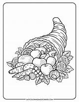 Cornucopia Coloring Pages 4 Free Printable  Easy sketch template