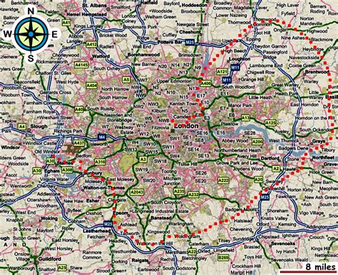 Flight Paths Over London Map - Map Of Counties Around London