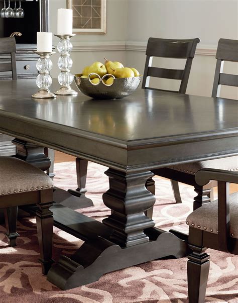 Garrison Burnished Grey Extendable Trestle Dining Table, 14906-2014906, Standard Furniture