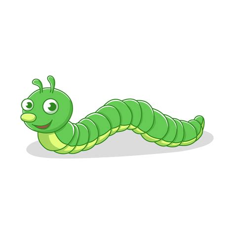 Caterpillar Animal Mascot Vector Illustration. Larvae Maggot Logo Icon ...