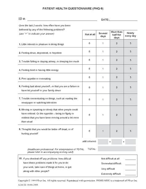 PHQ-9 (for providers) – The Pain App