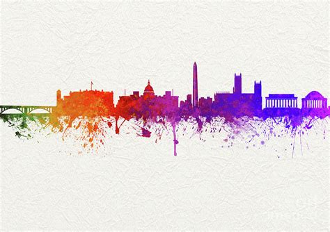 Washington D.C. Skyline 16 Digital Art by Prar K Arts