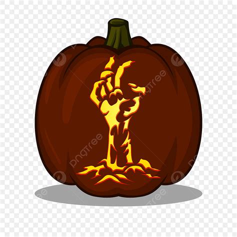 Carved Pumpkins Clipart Transparent PNG Hd, Zombie Hand Design For Pumpkin Carving Ideas Include ...