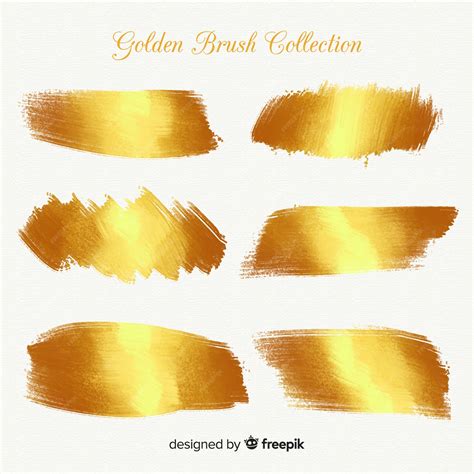 Premium Vector | Gold brush stroke collection