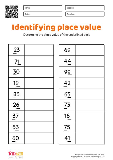 Place Value Worksheets for Grade 1 - Kidpid