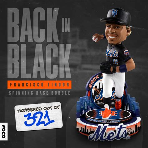 FOCO Releasing Francisco Lindor Mets Black Jersey Bobblehead