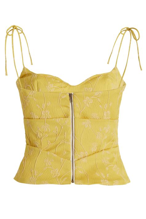 Rosie Assoulin cami topin yellow. PL 94%, PA 5%, EA 1% Dry Clean Only Made in USA Yellow Cami ...