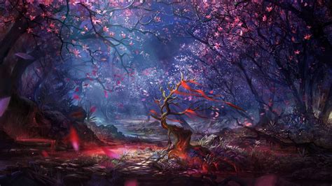artwork, Fantasy art, Digital art, Forest, Trees, Colorful, Landscape ...