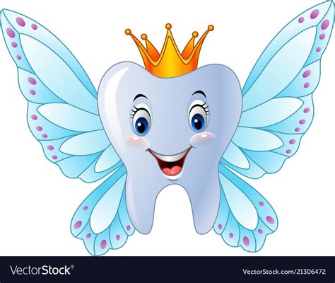 Cartoon smiling tooth fairy Royalty Free Vector Image