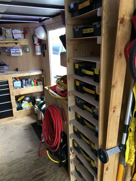 Pin by chuck Hilliard on Job site trailer and ideas | Trailer shelving, Trailer storage ...