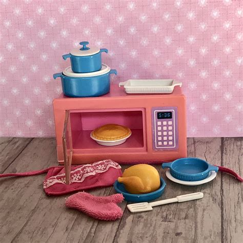 1985 Barbie Kitchen Accents Microwave and Accessories Barbie Kitchen Accessories | Barbie ...