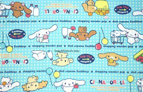 Kawaii Sanrio character CinnamoRoll Print Japanese fabric