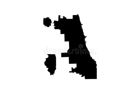 Chicago Outline Map City Shape Illinois Stock Vector - Illustration of ...