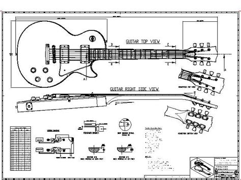 Les Paul Guitar Plans - PDF Guitar Drawings - Lonely Star Guitars