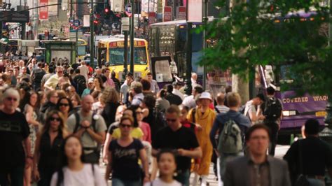 NEW YORK CITY - circa 2017: People walking in a crowded street of Manhattan. Stock Footage,# ...