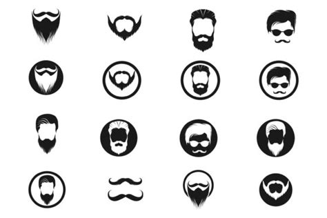 Beard Logo and Symbol Vector Set Graphic by Alby No · Creative Fabrica