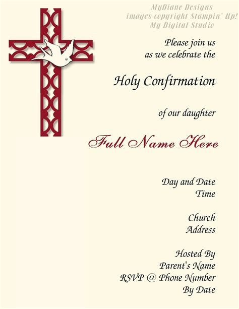 Confirmation Invitation Template