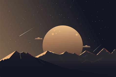 3840x2160 Minimalist Mountains Night 4k 4K ,HD 4k Wallpapers,Images,Backgrounds,Photos and Pictures