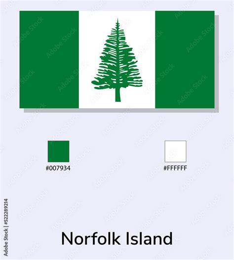 Vector Illustration of Norfolk Island flag isolated on light blue background. Illustration ...