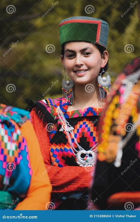 Beautiful North Indian Girl from Manali Himachal Pradesh Wearing Traditional Dress of Himachal ...