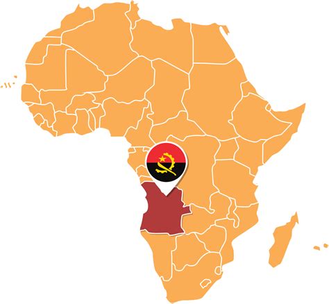 Angola map in Africa, Icons showing Angola location and flags. 23639541 PNG