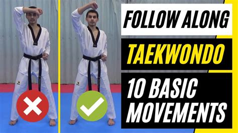 Learn the 10 Basic Movements in Taekwondo [Follow Along] - YouTube