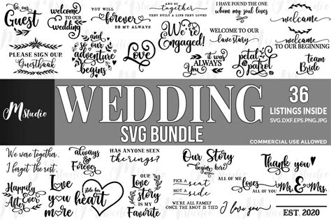 Wedding SVG Bundle. (407840) | Cut Files | Design Bundles