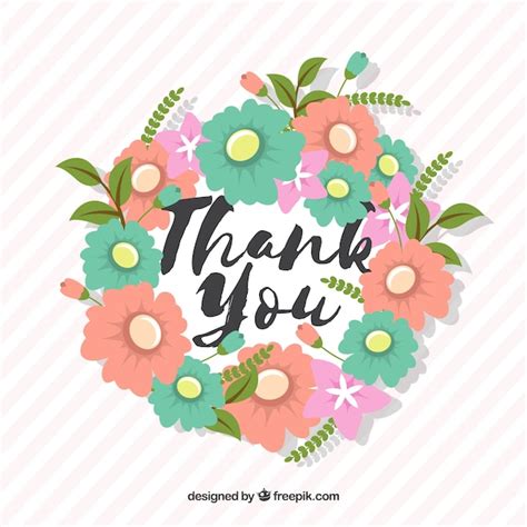 Free Vector | Thank you floral background