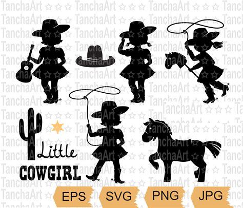 Cowgirl SVG Little Cowgirl Silhouette for Child Holiday Baby - Etsy