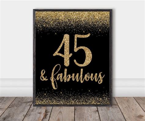 45 & Fabulous Banner Happy 45th Birthday Sign 45th Birthday | Etsy | Happy 45 birthday, 45th ...