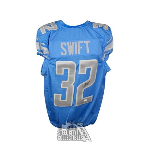 D'Andre Swift Autographed Detroit Game Cut Custom Football Jersey - JSA ...