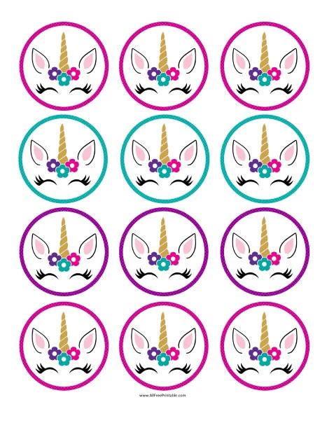 unicorn cupcake toppers free printable - unicorn cupcake toppers jpeg cake topper birthday ...