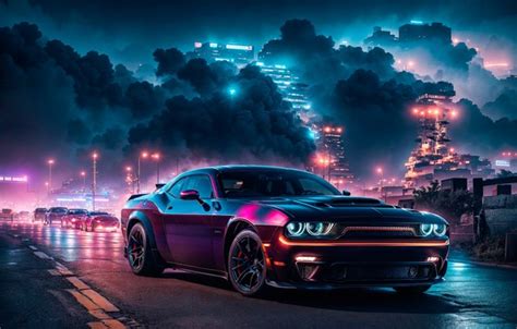 Wallpaper Dodge Challenger, Muscle car, Dodge Challenger SRT Hellcat ...