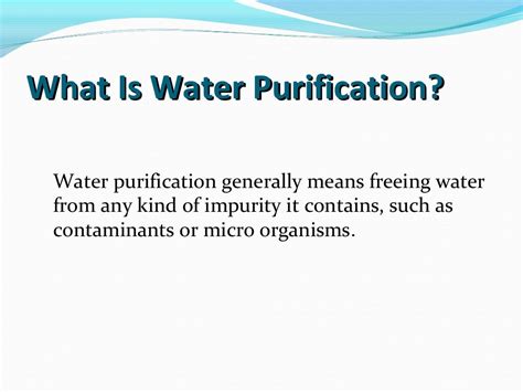 Water purification methods