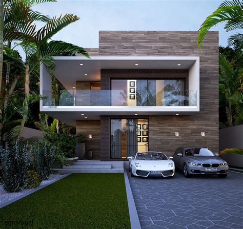 Square facade modern house impression. | Facade house, Minimalist house design, House ...