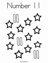 Number 11 Coloring Page sketch template