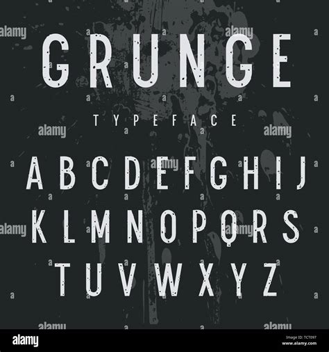 Vintage Grunge Font. Vector Sans Serif Alphabet. Retro style typeface ...