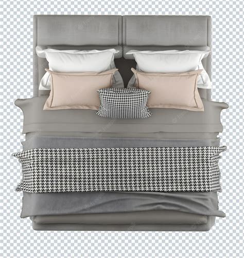 Premium PSD | Modern luxury gray bedding set with houndstooth blanket ...