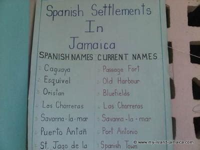 Spanish Names of Places in Jamaica