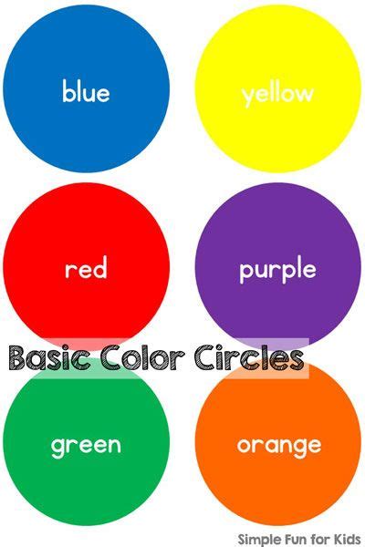 Basic Color Circles - Simple Fun for Kids | Teaching toddlers colors, Color activities for ...