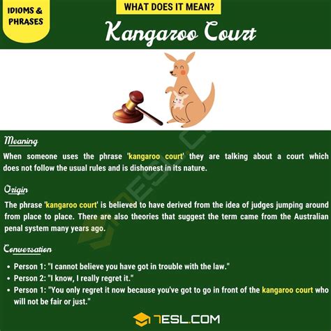 "Kangaroo Court" Meaning, Origin and Examples • 7ESL