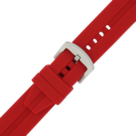 Red Silicone Waterproof Watch Band TechSwiss Red Rubber and Silicone Bands