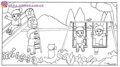 Sketsa Gambar Taman Bermain Anak Tempat Mewarnai Aneka Sketsa Gambar | Images and Photos finder