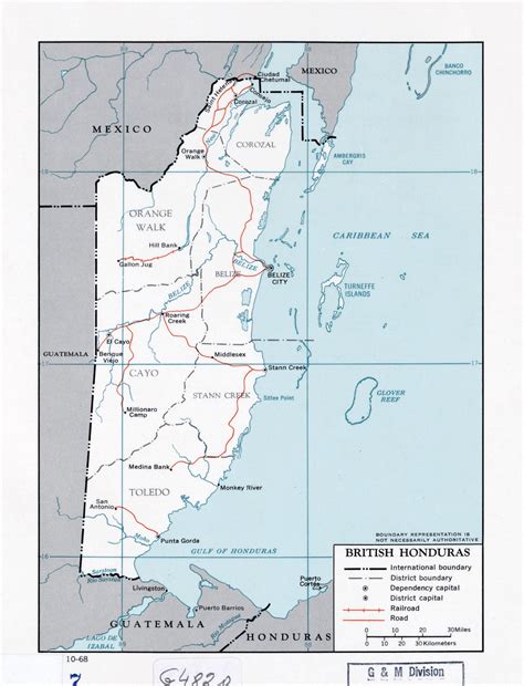 Large Detailed Political And Administrative Map Of British Honduras ...