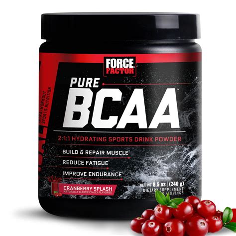 Force Factor Pure BCAA Powder, Cranberry Splash, 30 Servings - Walmart.com