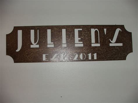 Custom cnc plasma cut sign with rustic metal