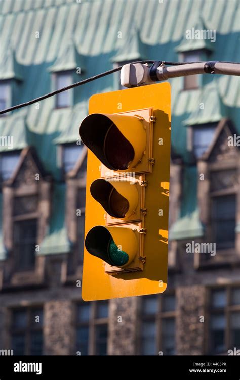 Canadian over head street traffic light Stock Photo - Alamy