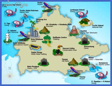 Malaysia Map Tourist Attractions - ToursMaps.com